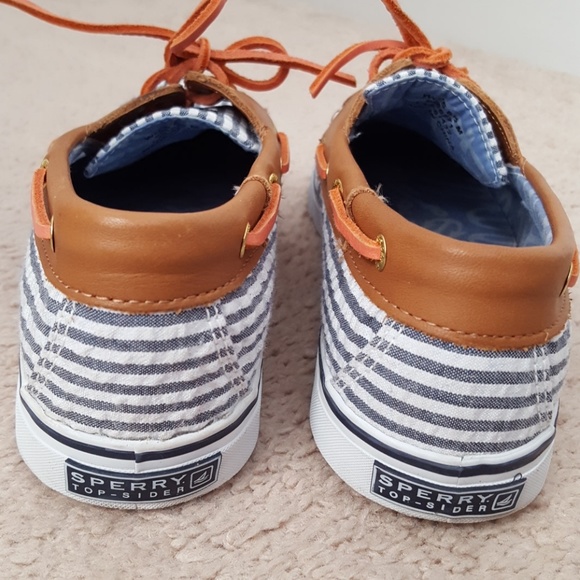 Sperry Top Sider seersucker leather upper sz 8.5M - Picture 4 of 8